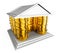 Uk House Prices Icon Means Economic Financial Valuations In The United Kingdom - 3d Illustration