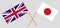 The UK and Japan. British and Japanese flags