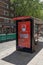 UK, London, 16/6/2020 - A London bus shelter electronic bill board advertising that all passengers must wear a face mask