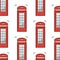 UK London symbol - icons - silhouette - stencil - vector illustration red telephone box pattern isolated on white