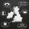 UK Map 3D. Elements of infographics on economic data