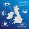 UK Map. Elements of infographics on economic data
