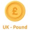 UK Pound Coin Isolated Vector icon which can easily modify or edit