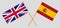 The UK and Spain. British and Spanish flags
