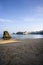 UK, Tenby from North Beach. Town and harbour. Autumn sunshine