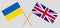 The UK and Ukraine. British and Ukrainian flags