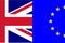 UK Union Jack and EU Euopean Flag Brexit Divorce Split