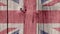 UK Union Jack Flag Wooden Fence, Zoom Out