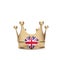 UK Union Jack heart with a gold crown. Queen Jubilee concept. 3D Rendering