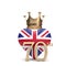 UK Union Jack heart with a gold crown. Queen Jubilee concept. 3D Rendering