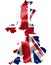 UK United Kingdom map with flag