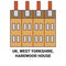 Uk, West Yorkshire, Harewood House travel landmark vector illustration