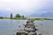 Ukimido Park with Ukimido Pagoda, Lake Toya, Hokkaido, Japan