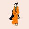 Ukiyo-e beauty woman, japanese geisha in kimono vector illustration. Japan art of asian girl, cute woman fashion