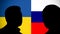 Ukrain vs Russia war conflict, Leader silhouette