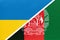 Ukraine and Afghanistan, symbol of country. Ukrainian vs Afghan national flags