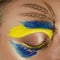 Ukraine Art makeup on woman eye