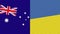 Ukraine and Australia Two Half Flags Together