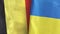 Ukraine and Belgium two flags textile cloth 3D rendering