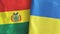 Ukraine and Bolivia two flags textile cloth 3D rendering