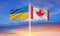 Ukraine and Canada two flags