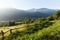 Ukraine Carpathians beautiful mountain village landscape, nature travel background