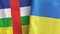 Ukraine and Central African Republic two flags textile cloth 3D rendering