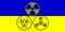 Ukraine. Chemical weapons. Ukrainian flag with chemical weapons symbol. Illustration of the flag of Ukraine