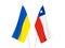 Ukraine and Chile flags