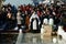 Ukraine, the city of Romny, January 19, 2022: the feast of the Baptism of the Lord. Orthodox rite of bathing in the ice hole.