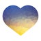 Ukraine Colored Heart  on White Background. Ukrainian Peace Symbol