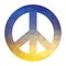 Ukraine Colored Pacifist Sign Isolated on White Background. Ukrainian Peace Symbol