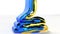 Ukraine colors yellow and blue viscous liquid Fluid art 3d