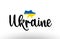 Ukraine country big text with flag inside map concept logo