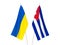 Ukraine and Cuba flags