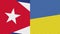 Ukraine and Cuba Two Half Flags Together