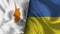 Ukraine and Cyprus Realistic Flag â€“ Fabric Texture Illustration