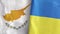 Ukraine and Cyprus two flags textile cloth 3D rendering
