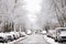 Ukraine Dnipro 06.01.2021 snow fell in a residential area of the city of Dnipro, townspeople on the streets of a residential