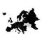 Ukraine on Europe territory map. White background. Vector illustration