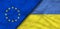 Ukraine, european union flag. Abstract international political relationship friendship.