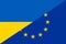 Ukraine and European Union Flags