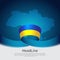 Ukraine flag background. Mosaic map, ukraine flag on blue white background. National poster. State ukrainian patriotic banner