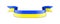 Ukraine flag in the form of wave ribbon.