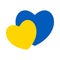 Ukraine flag icon in the shape of heart. Abstract patriotic ukrainian flag with love symbol. Blue and yellow conceptual