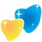 Ukraine flag icon in the shape of heart. Abstract patriotic ukrainian flag with love symbol. Blue and yellow conceptual