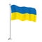 Ukraine Flag. Isolated Wave Flag of Ukraine Country