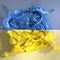 Ukraine flag liquid