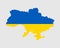 Ukraine Flag Map. Map of Ukraine with the Ukrainian country banner. Vector Illustration
