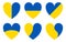 Ukraine flag in the shape of a heart.  Symbol of support and love for the Ukrainian people